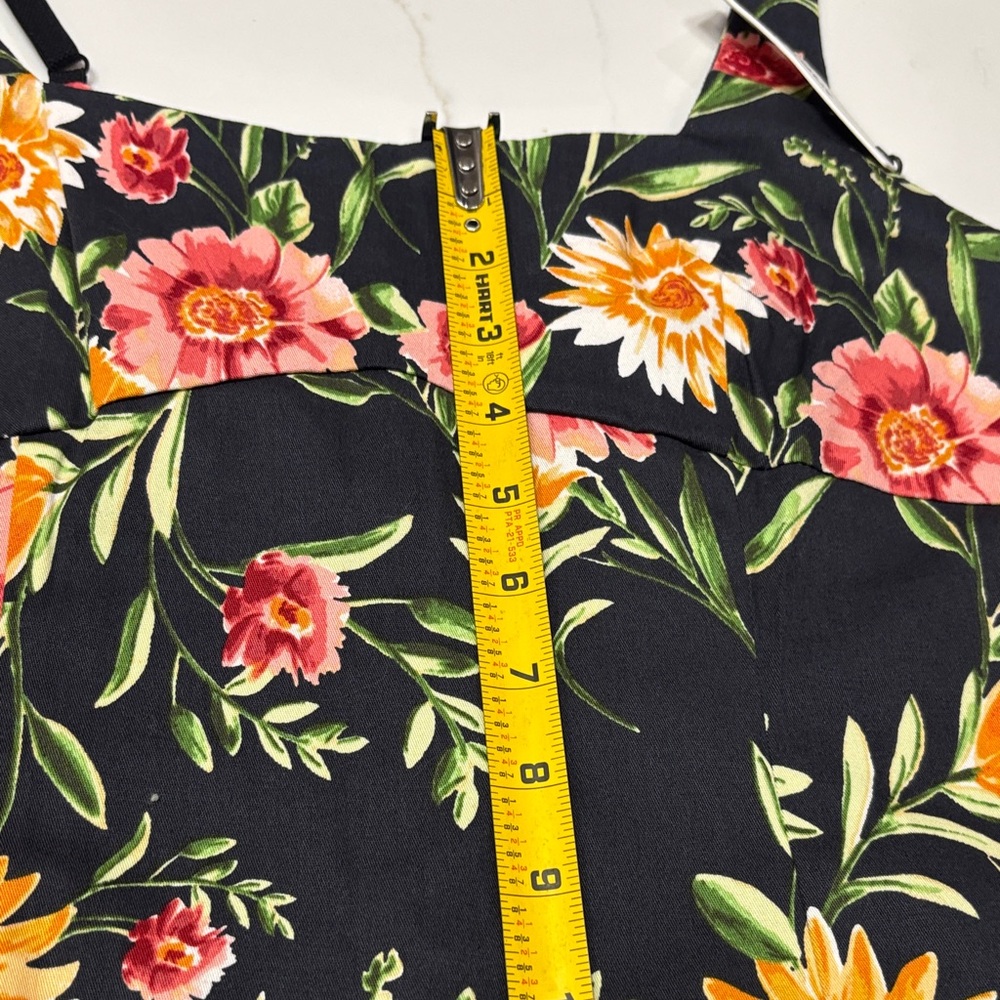 Olivaceous Floral Black Dress with Pink and Yellow Accents - Picture 4 of 9
